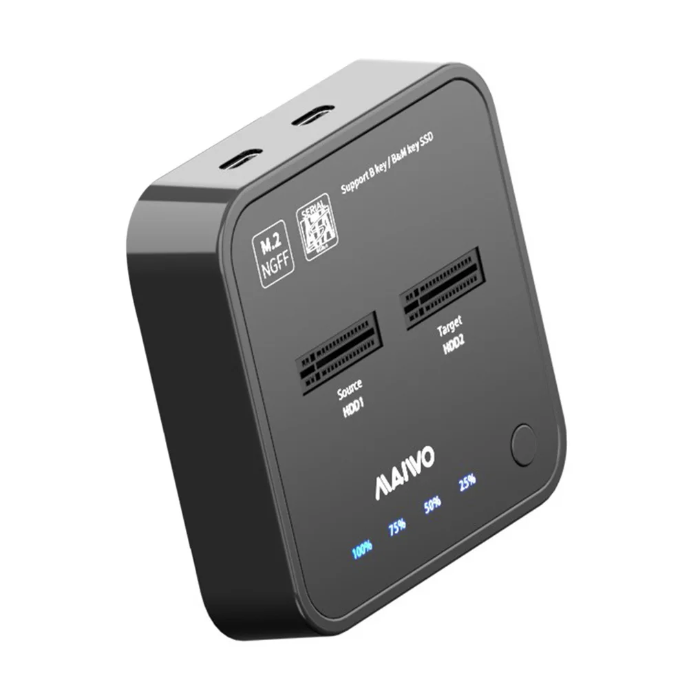 USB 3.1 Type C to M.2 NGFF Dual Bay External Hard Drive Docking Station HD Enclosure Super Speed for Windows