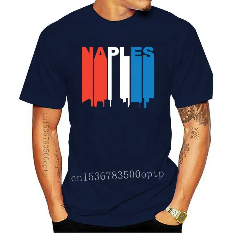 

red white and b lue naples florida skyline t shirt Customize 100% cotton Euro Size S-3xl streetwear Summer Style shirt