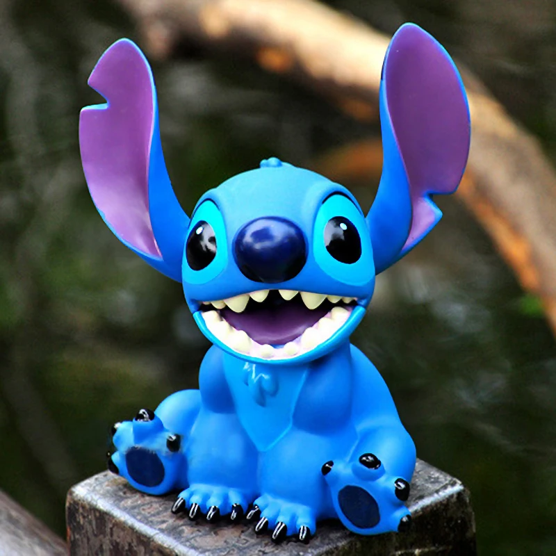 

Disney cartoon doll character ornament 18cm Lilo Stitch PVC classic academy action character piggy bank children's gift toys