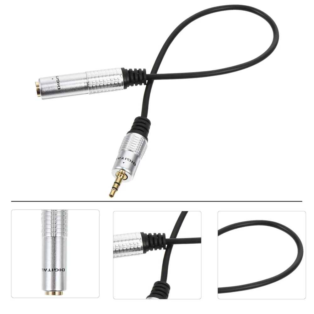 

1pc 6.35 Female to 3.5 Male Audio Transferring Cable Audio Converter (Silver)