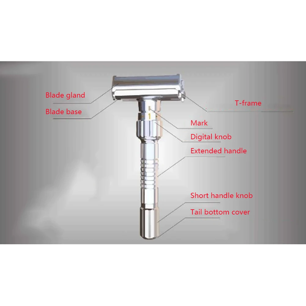 Мужская Ручная бритва с длинной ручкой двойным острым лезвием для волос на лице