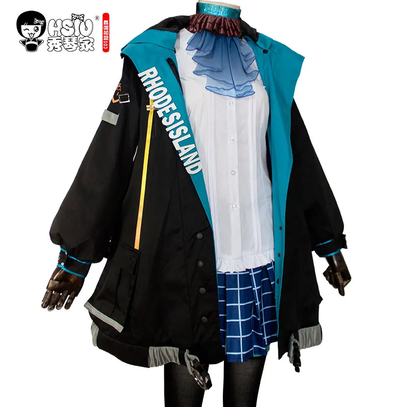 Costumes Сю Arknights AMIYA косплейная Толстовка куртки юбка-пачка, рубашка полный набор парик игры Для женщин на Хэллоуин, карнавал, изготовленные на заказ костюмы - Цвет: Costumes