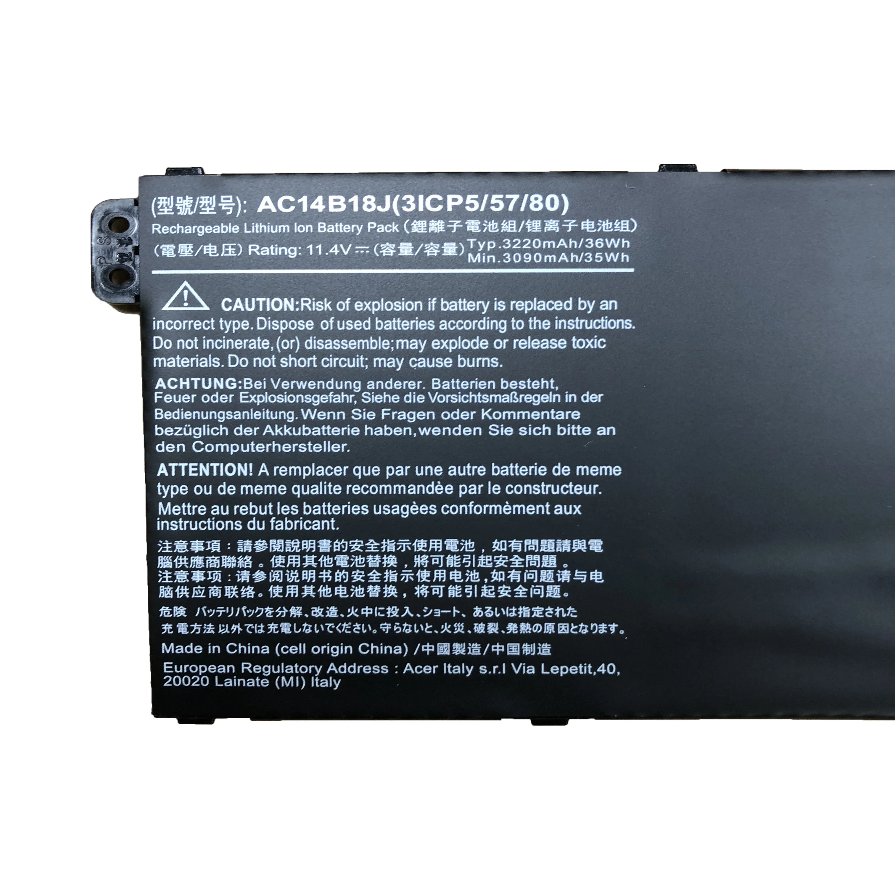 Аккумулятор AC14B18J AC14B13J 11 4 в 36 Втч/3220 мА · ч для ноутбука Acer Aspire ES1-511 ES1-512 V3 V3-111 V3-111P