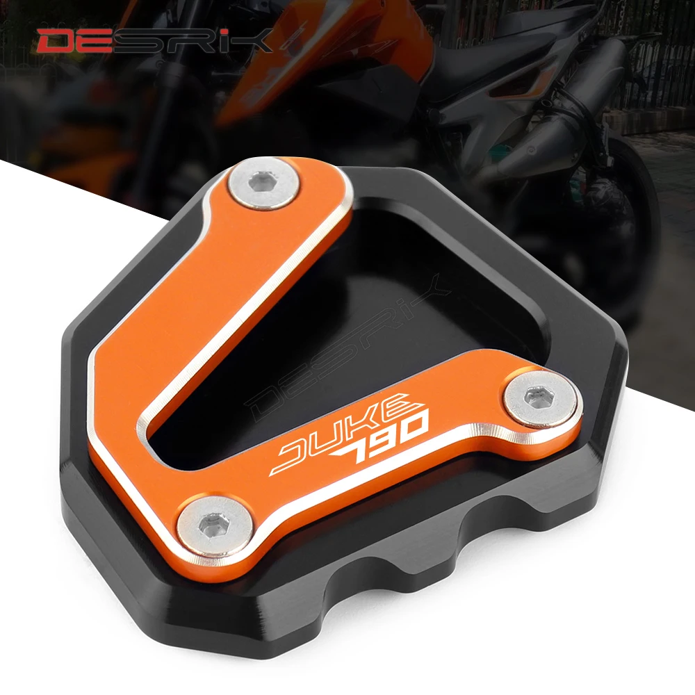 

DESRIK For KTM Duke790 2018 2019 2020 Motorcycle Foot Kickstand Sidestand Enlarge Extension Plate Support Pad DUKE 790 LOGO