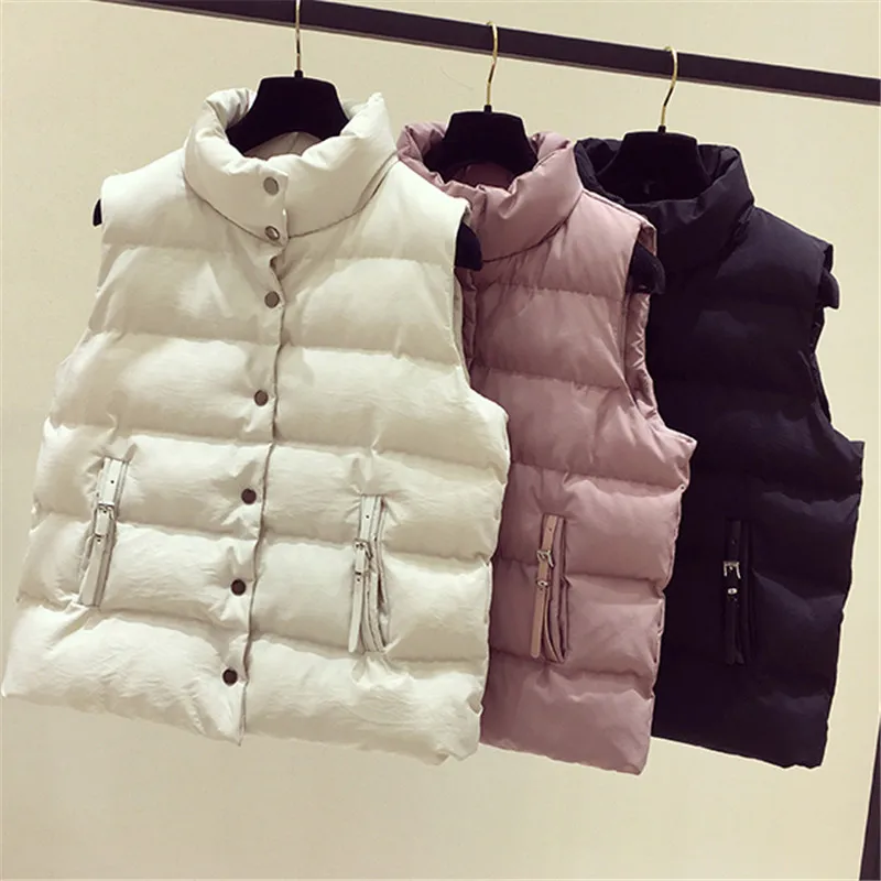 Женский жилет без рукавов осенне зимняя повседневная теплая Плотная хлопковая