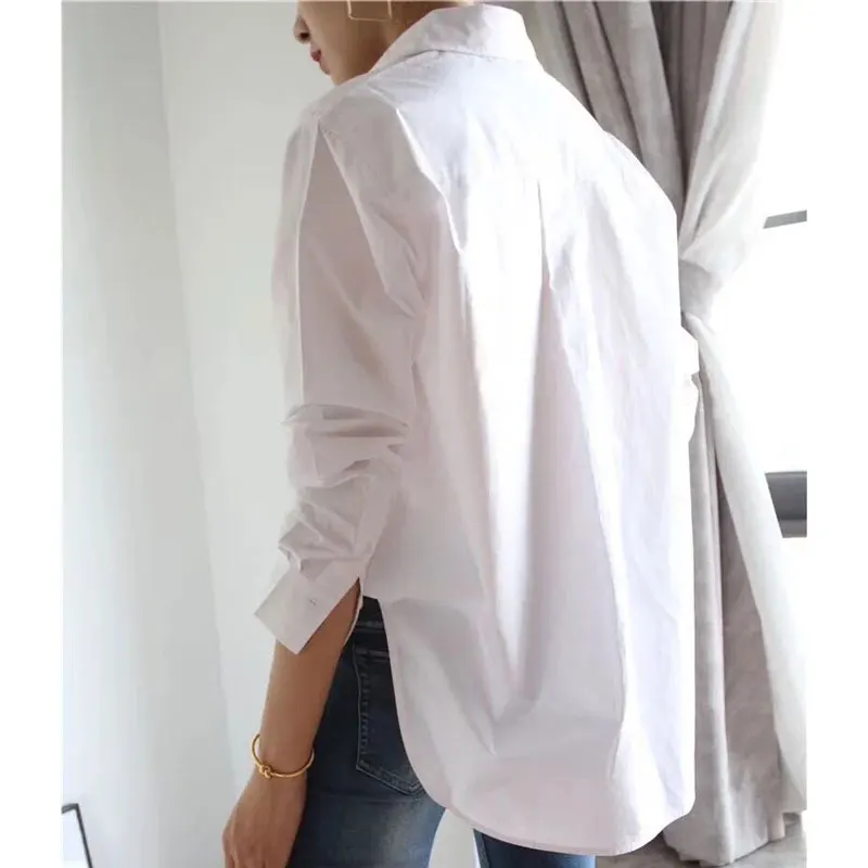 Женская рубашка 2019 осенне-зимняя простая блузка в скандинавском стиле новая