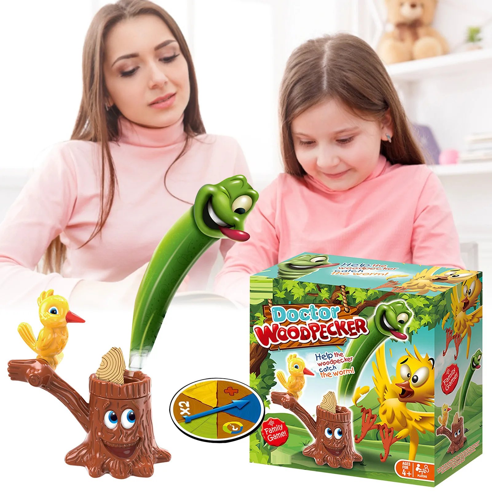 

Wooden Toys Woodpecker Catching Bugs Montessori STEM Educational Toys For Children With Fishing New Year Gift For Boys