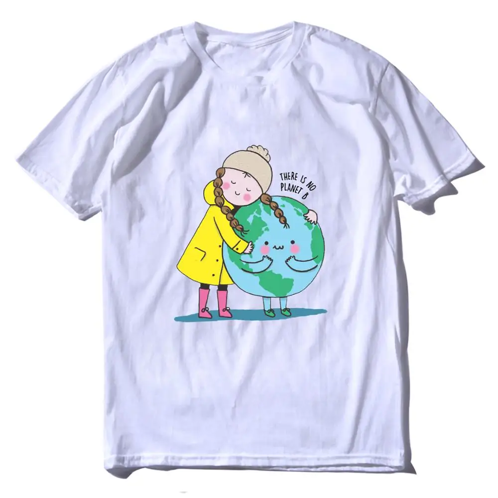 Белый Greta Thunberg нет планеты B-Save футболка с планетой XS-3XL Мужская рубашка высокого качества хлопок футболки для мужчин и женщин - Цвет: Белый
