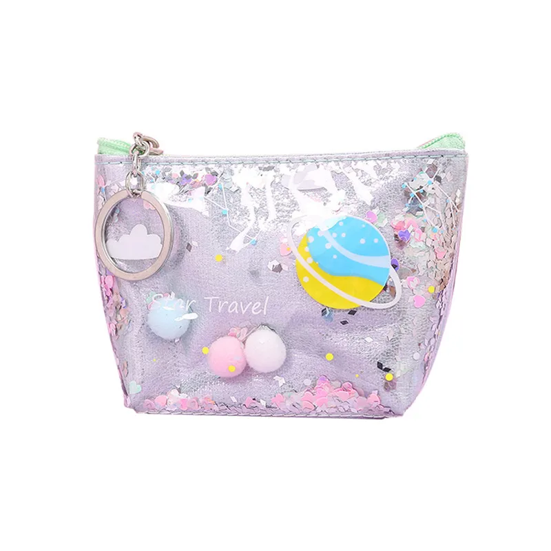 Симпатичная косметичка с конфетами планетами лазером Женская Блестящая