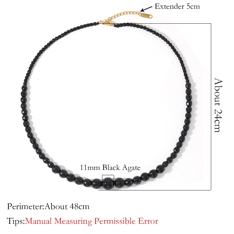 Ожерелье-чокер OAIITE Lucky креативное модное ожерелье из черного оникса с бусинами