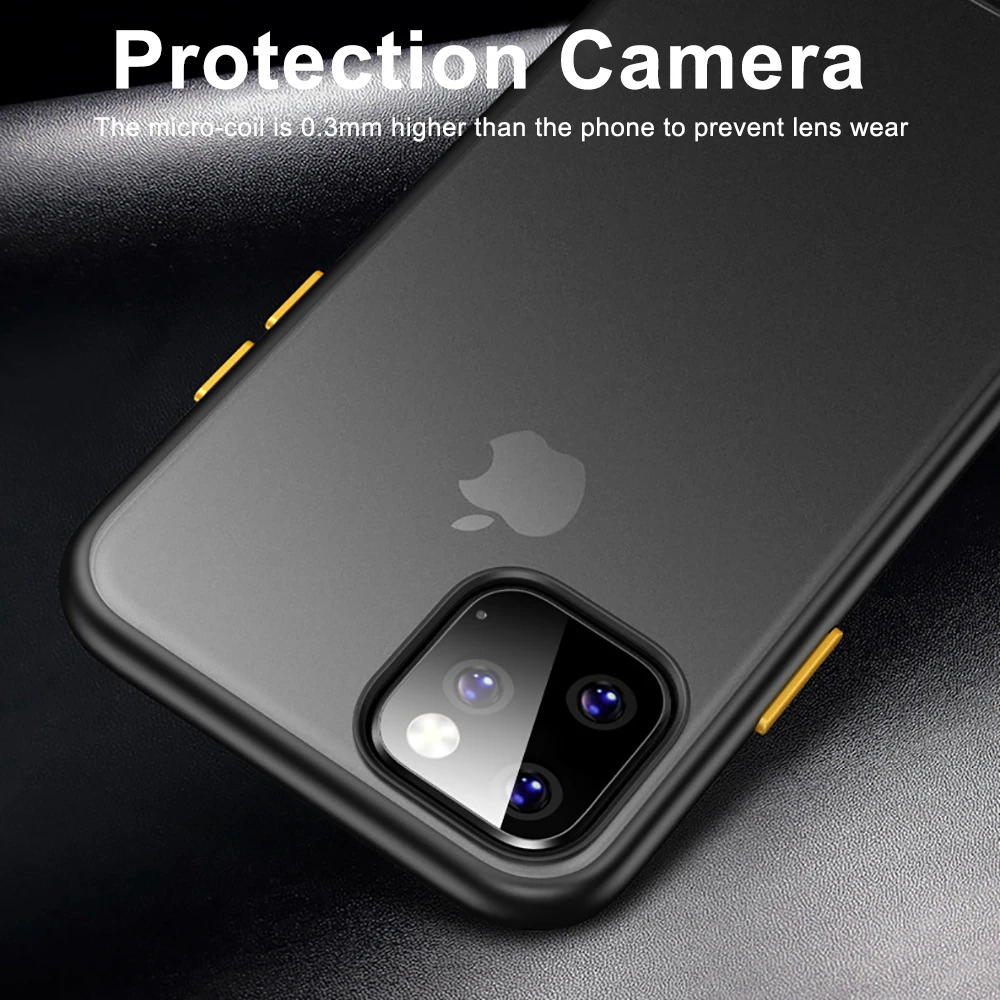 Frosted Black Glossy For iPhone 11 Pro Max Transparent Back Sanding Case Cover | Мобильные телефоны и аксессуары