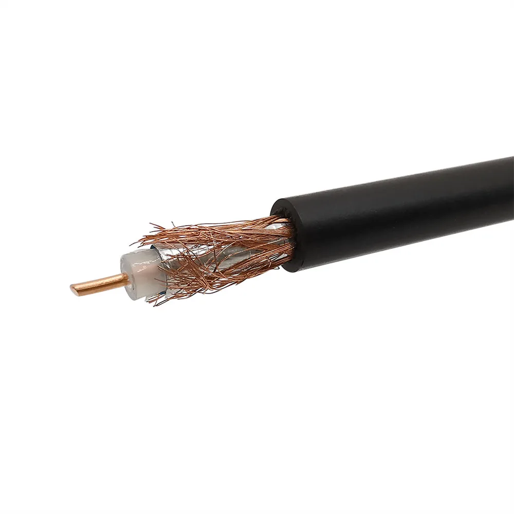 Коаксиальный кабель RG58U RG-58 медный экранированный для антенны 5/10/15/20 м черный с