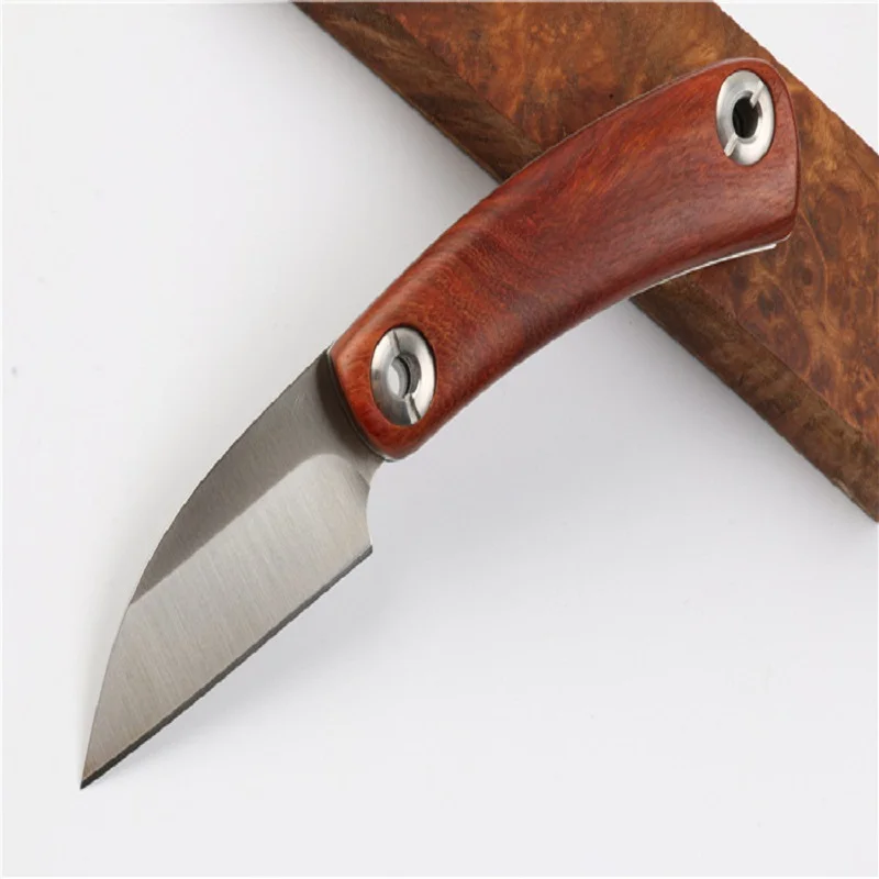 

Yellow Pear Tactical Folding Knife Wood Handle Outdoor Camping Hunting Survival Pocket EDCTools Gift Razor Knife