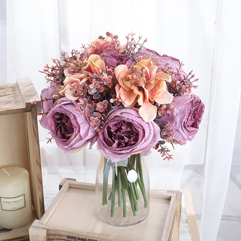 Искусственное растение цветок для рукописного письма роза трава празднования