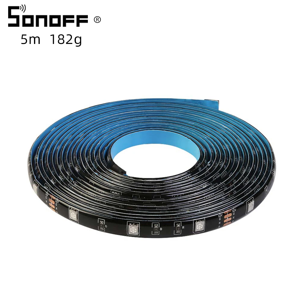 Интеллектуальный выключатель света SONOFF L1 умный светодиодный светильник 2/5M Водонепроницаемый затемнения голос Управление высокое Felxibility RGB полосы светильник s работать с Alexa Google Home - Цвет: 5M Led Strip Only