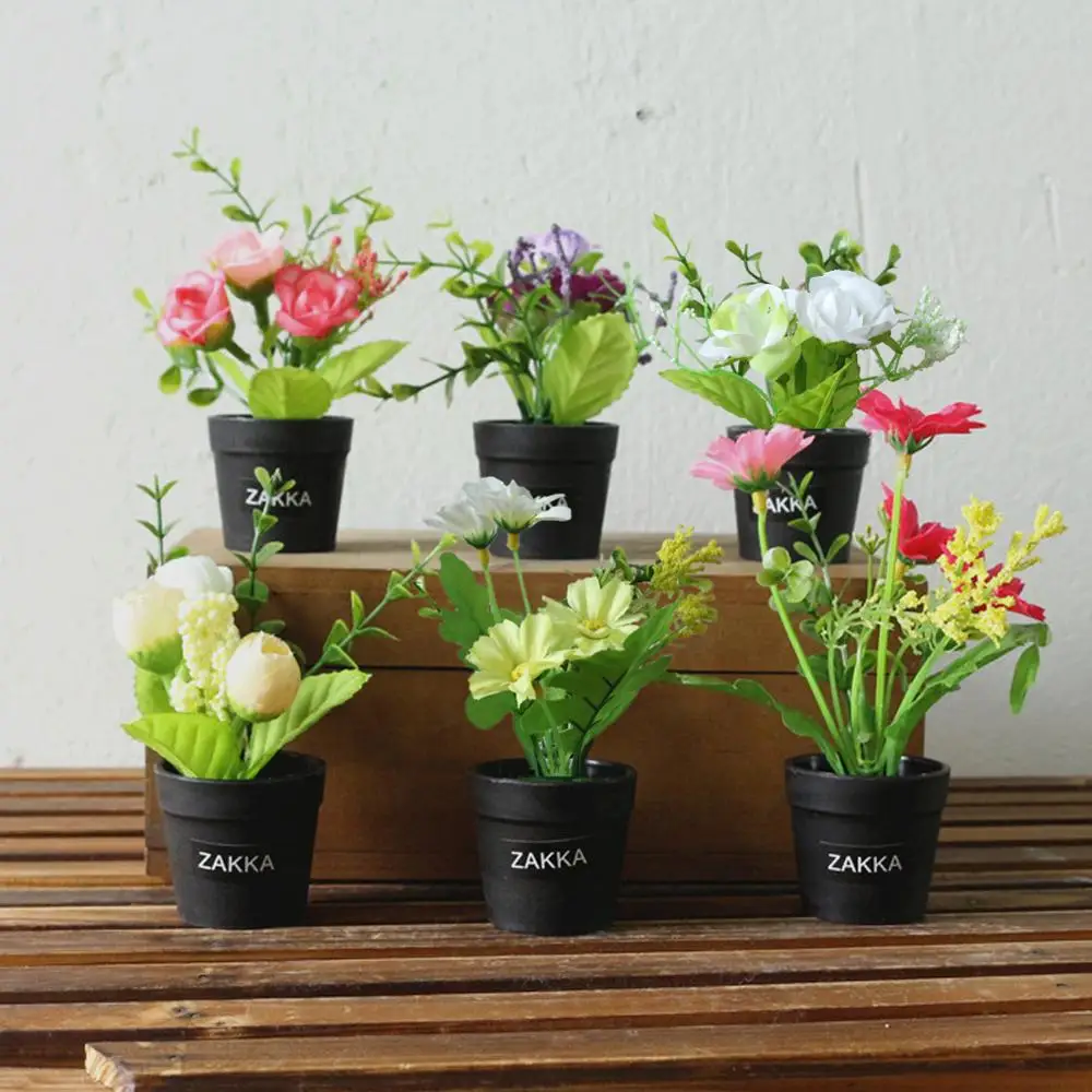 

Милые искусственные растения с горшком, мини-цветы, бонсай в горшке, Зеленые искусственные аксессуары