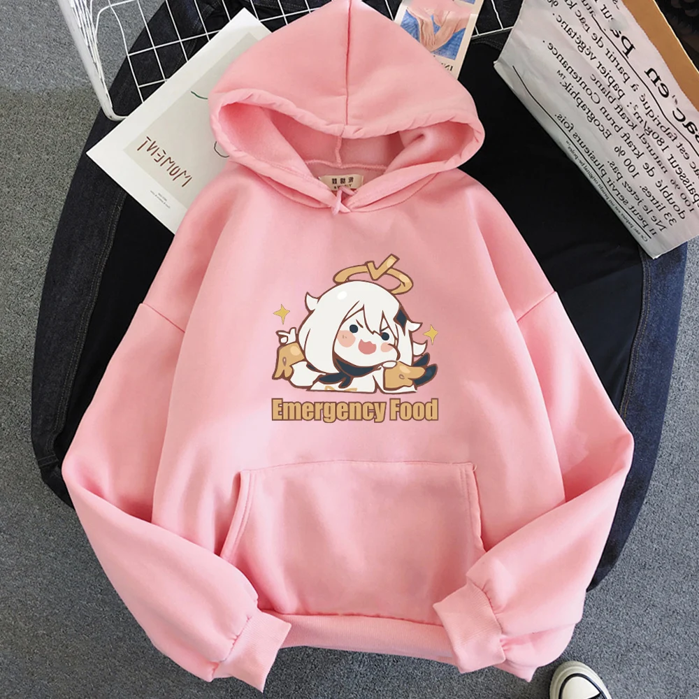 Genshin Impact Graphic Oversized Hoodies women Unisex Cute Pink Tops 2021 Spring/Autumn Korean Fashion Kawaii Streetwear Casual