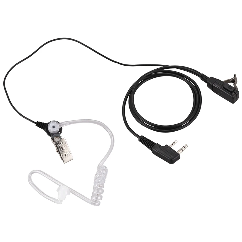 2 Pin PTT MIC гарнитура Тайное Акустическая трубка In-ear наушник для Kenwood TYT Baofeng UV-5R BF-888S CB