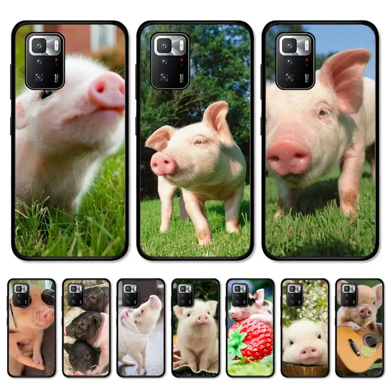 

Cute Little Pink Pet Pig Phone Case For Redmi Note 10 9 8 6 Pro 8T 5A 4X X 5 Plus 7 7A 9A K20 Cover