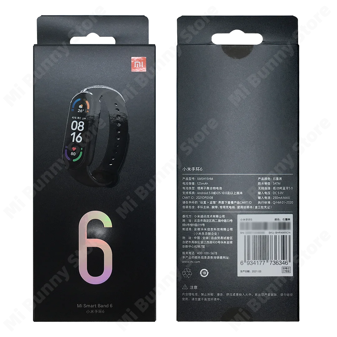 Фитнес-браслет Xiaomi Mi Band 6 водонепроницаемый фитнес-трекер с AMOLED экраном насыщение