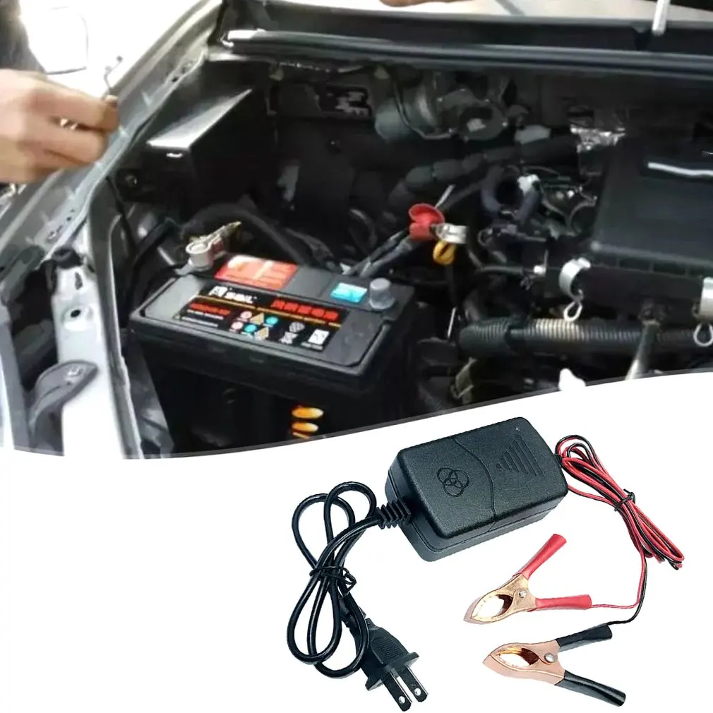 12V1A свинцово Кислотное зарядное устройство 14 4 вольт двойной провод крокодил