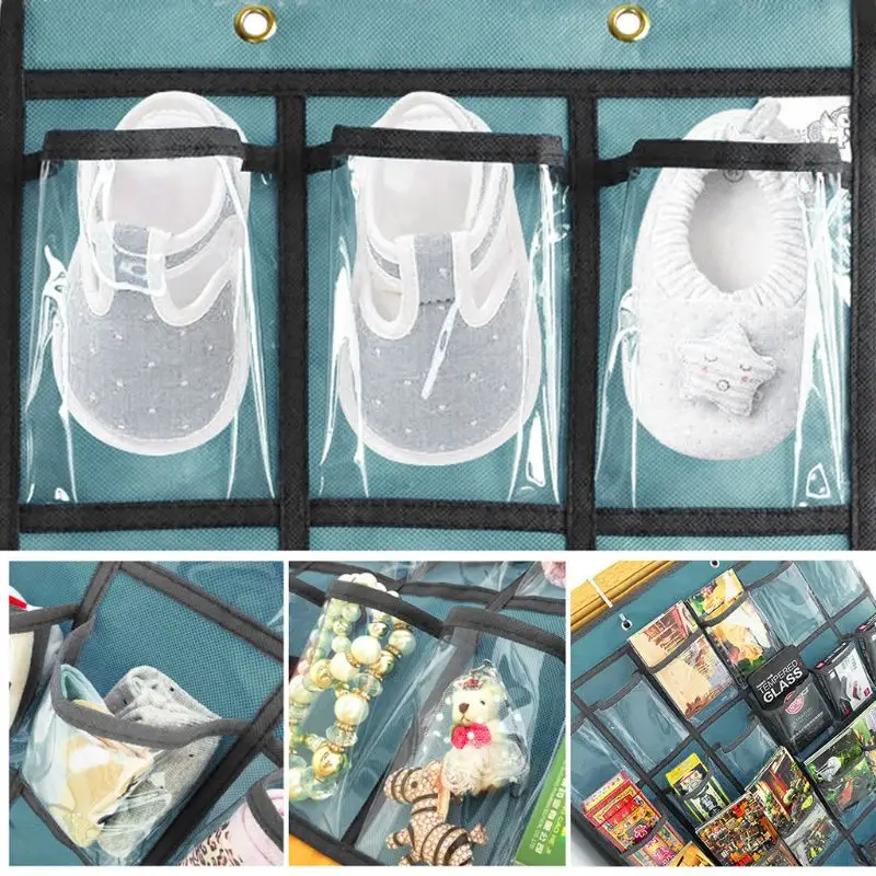 

25 Clear Pockets Classroom Pocket Chart For Teacher Cell Phones Holder Door Hanging Calculator Organizer