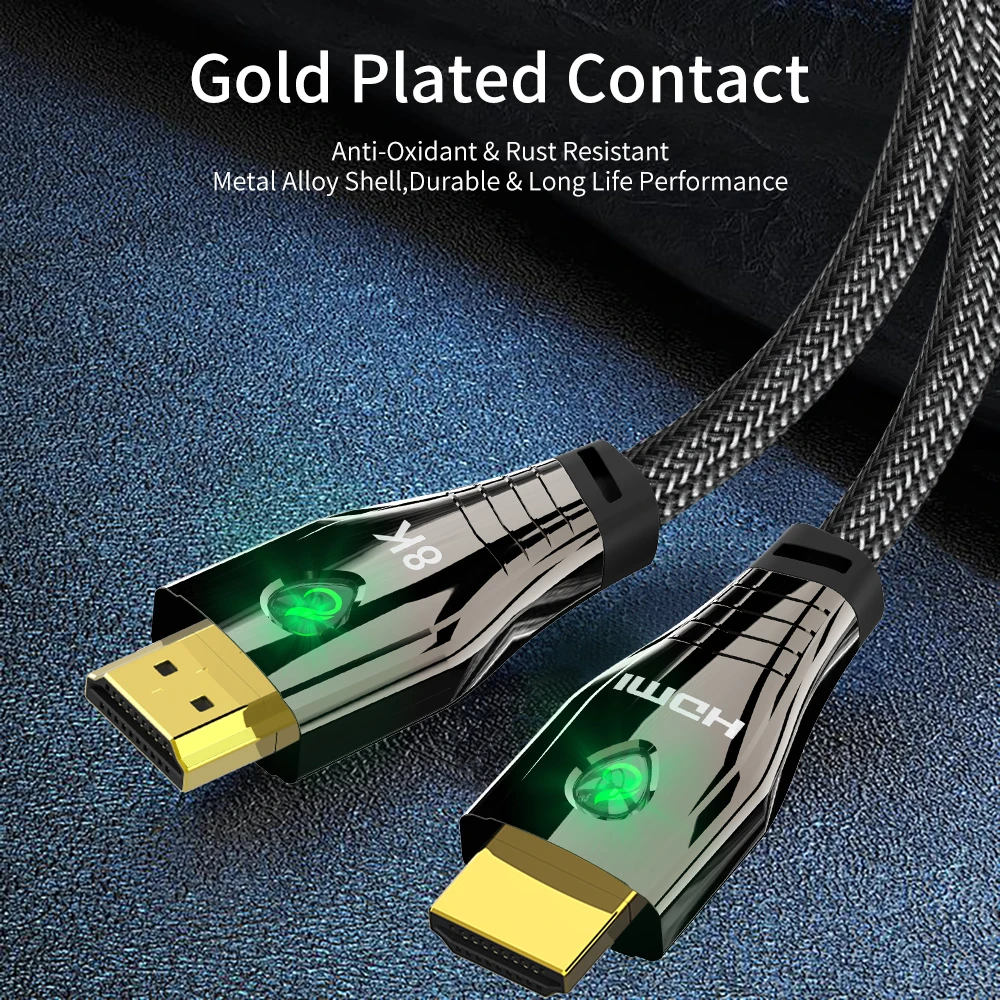 Кабель HDMI 2 1 кабель 8K 60 Гц 4K 120 48 Гбит/с ARC Hi Fi кабели HDR видео шнур для усилителя ТВ PS4