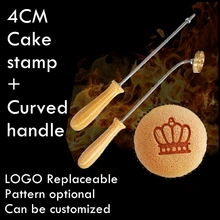 4cm Customizable Logo Cake Stamp Bread Cartoon Fire-type Copper Mold Baked Food Hot Branding Soldering Iron Stamp Home Bakery