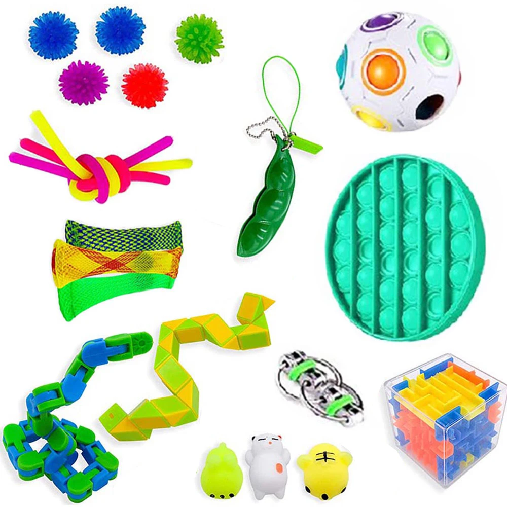 

Fidget Toys Pack Anti Stress Toy Set Marble Relief Gift for Adults Girl Children Sensory Antistress Relief Figet Toys Box