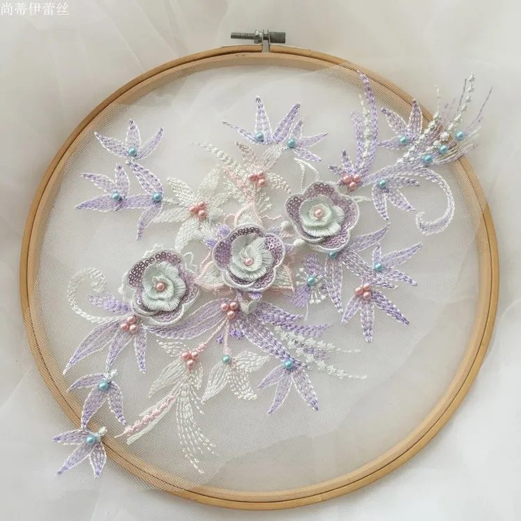 Летние кружевные женские платья 8 цветов аксессуары из материала нашивки с 3d