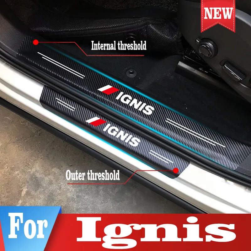 

Car Door Sill Protector Sticker Plate For Suzuki Ignis Threshold Guard Plate Pedal Cover Vinyl Sticker Styling Accessories
