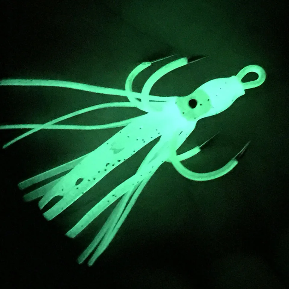 2Pcs* 6cm Assist Hook Octopus Squid Skirt Fishing Luminous hook Four Hooks Steel Alloy Sea Lure Bait Jigs | Спорт и развлечения