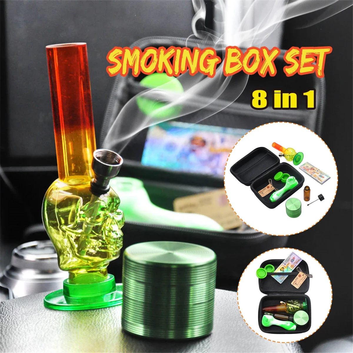 

Multifunctional Tool Bag Unique appearance 8Pcs/set Portable Smoking Pipes Bag Set