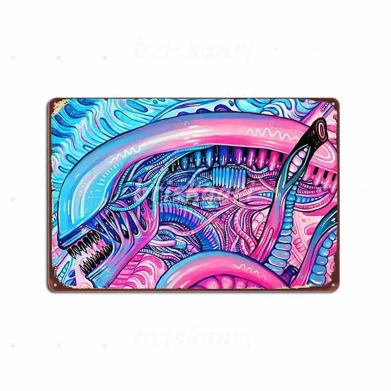 

Cotton Candy Alien акриловой живописи металлические знаки вечерние пластины Кино Кухня Винтаж металлический Плакаты