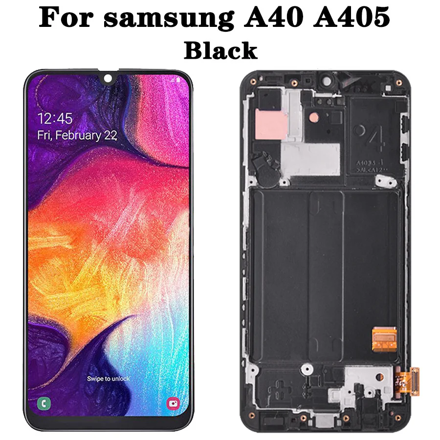 100% тест для Samsung A40 LCD 2019 A405 ЖК-дисплей сенсорный экран дигитайзер в сборе с рамкой