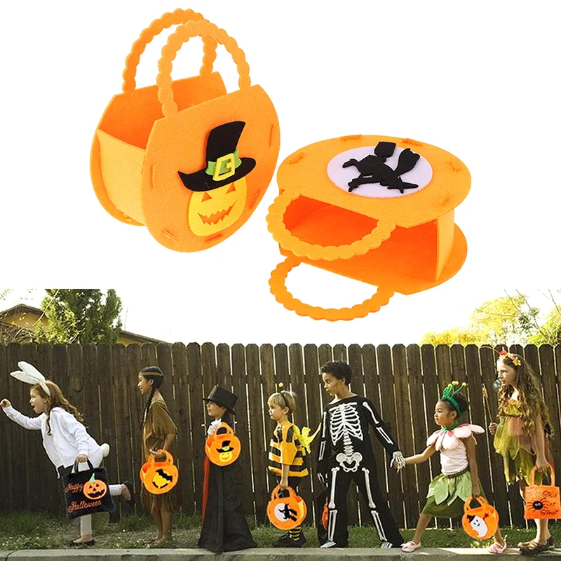 

Halloween 2021 Pumpkin Candy Cute Hand Bag Kids Trick Or Treat Pumpkin Ghost Bat Halloween Party Decoration Supply Carrying Bag