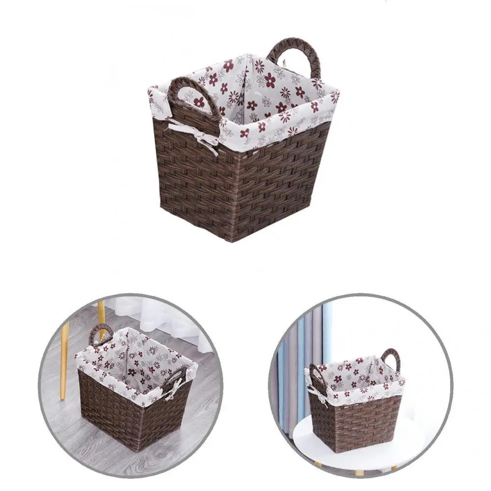 

Sundries Box Practical Storage Box Attractive Sturdy Construction Excellent Rectangle Rattan Clothes Toy Fruit Snack Basket