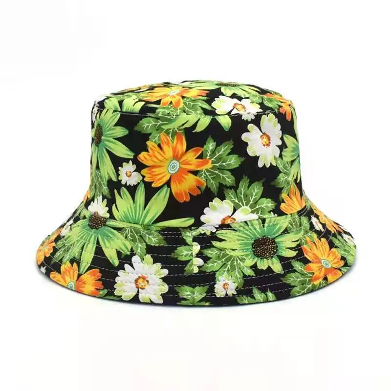 

Summer Panama Bucket Hats Hip Hop Bucket Caps New Fashion Women Men Fashion Reversible Bob chapeau Femme Floral Fisherman Hats