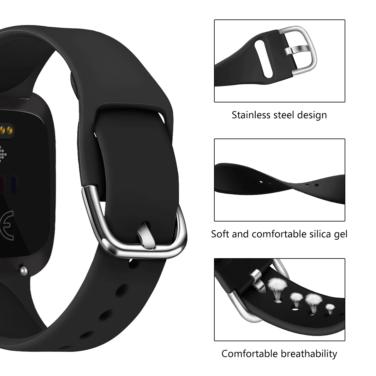 Высококачественный однотонный Браслет для Fitbit Versa 2/Versa Lite водонепроницаемый сменный мягкий силиконовый ремешок для часов Correa