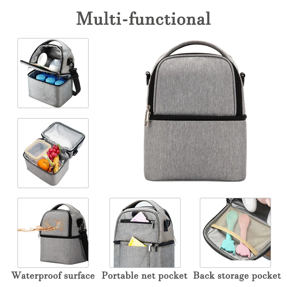 

Cooler Double Layer Fresh Keeping Breast Pump Feeding Bottle Backpack Maternity Moistureproof For Mother Insulation Bag Outdoor