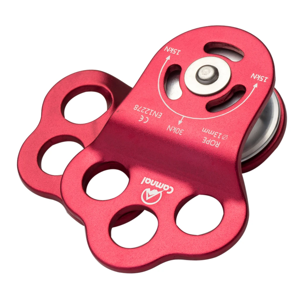 

30KN Climbing Pulley Fixed Triple Pulley Rigging Red Rappelling