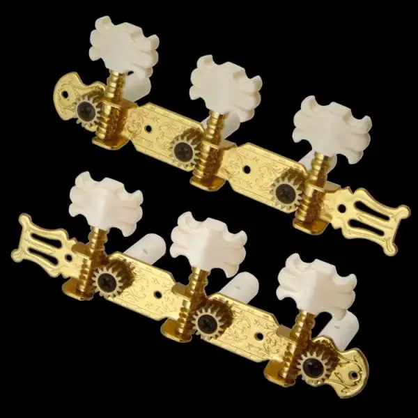 

3 in Line String Tuning Pegs Tuners Flower Button for Classical Guitar 3R 3L