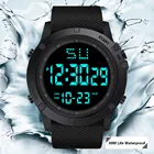Модные мужские светодиодные цифровые часы водонепроницаемые военные спортивные резиновые черные кварцевые часы с будильником мужские цифровые часы relogio