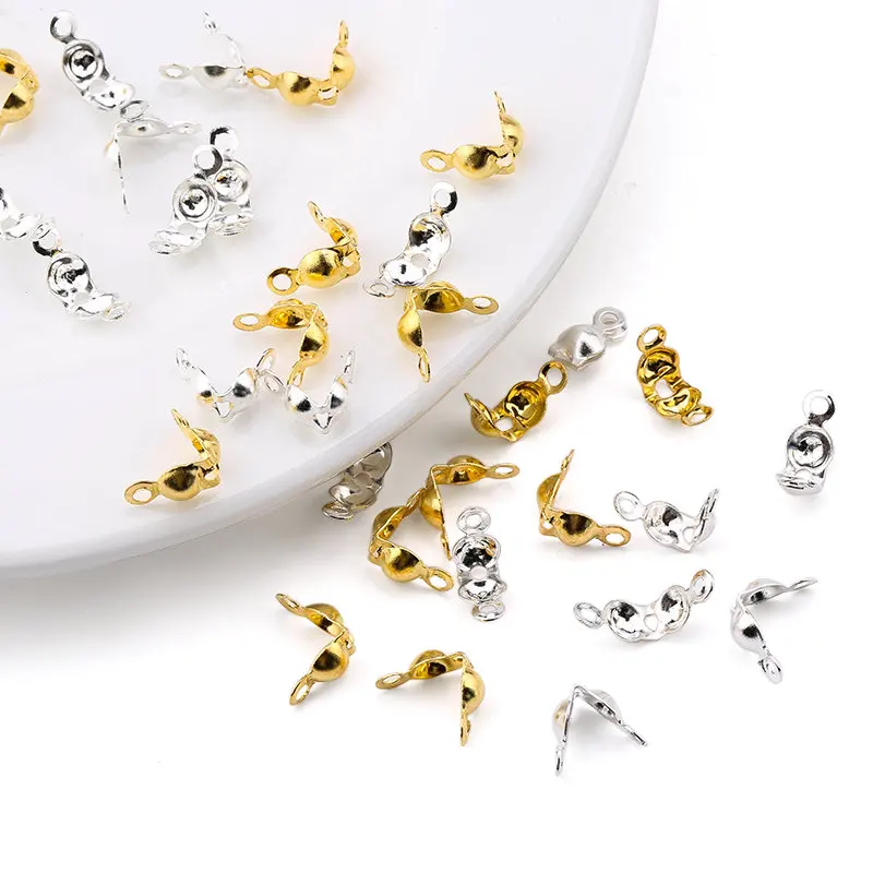 100 шт./лот металлические серебристые и золотистые застежки железная нить пряжки