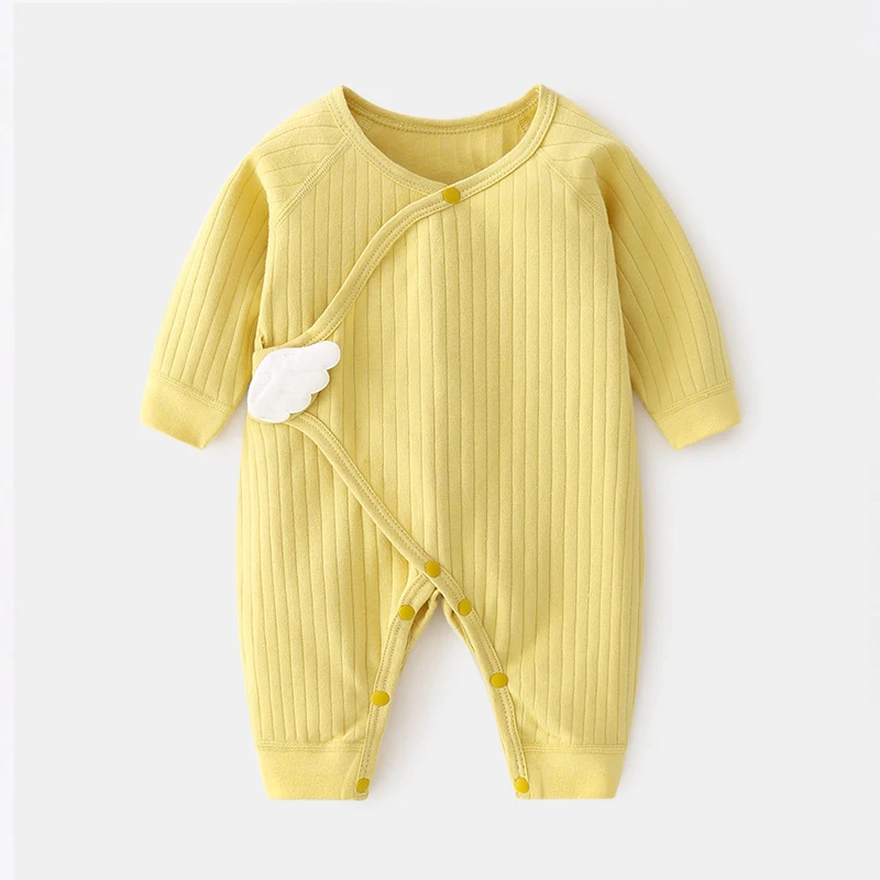 Autumn Clothes For Newborns Baby Girls Boys Wings Velcro Long Sleeve Romper Cotton Infant Pajamas Jumpsuits | Детская одежда и