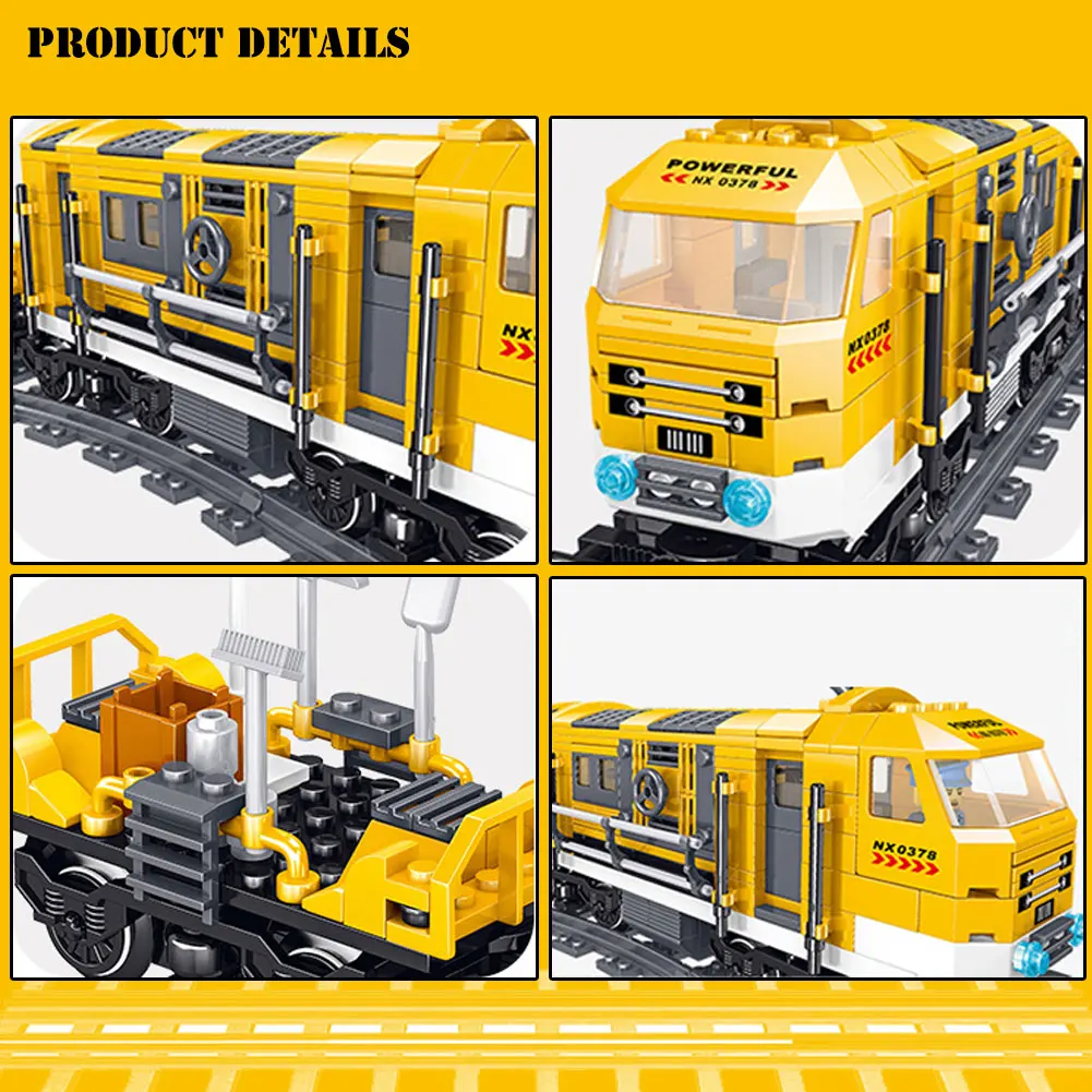 

BZDA City Train Building Blocks Power-Driven Rail Car Train With Tracks Model Bricks Cars Toys for Children Kids Gift