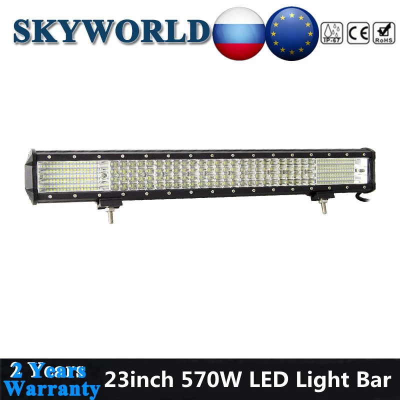 

570W 23inch Quad Row LED Light Bar/Work Light Combo Beam Offroad LED Lamp For Driving Car Truck ATV 4x4 4WD Ute Uaz Boat Tractor