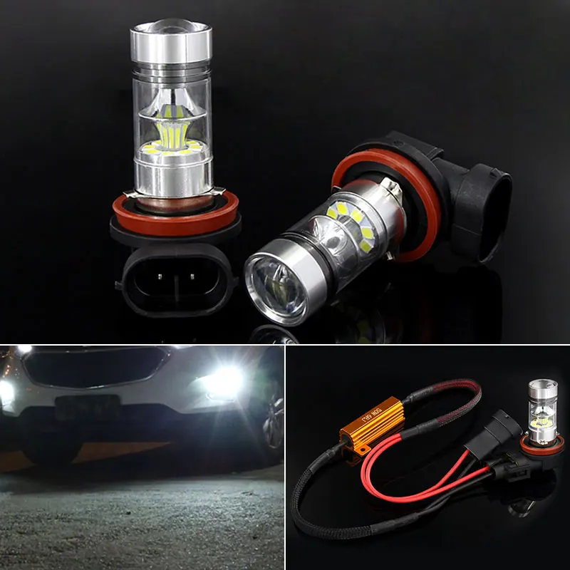 

2Pcs No Error H8 H11 Car Led Fog Lights Bulb Canbus white for VW Passat B8 CC VW Passat B6 3C B7 Skoda Superb A7
