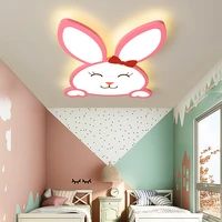new arriva rabbit modern led ceiling lights for childrens room girl bedroom led techo pink color ceiling lamp home lighting