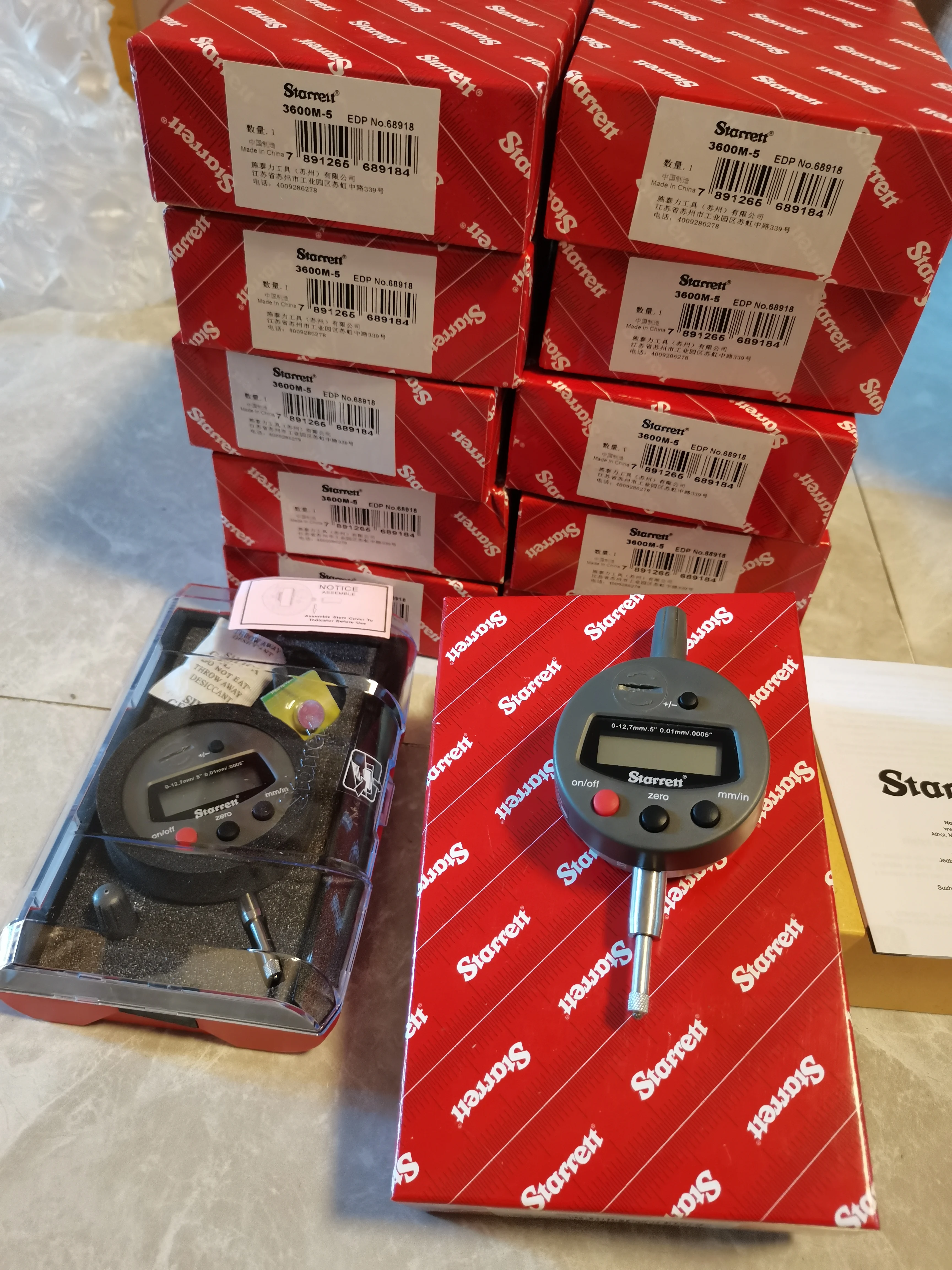 

Starrett 0-12.7mm/5" 0.01mm/.0005" mm/inch Digital Dial Indicator 3600M-5